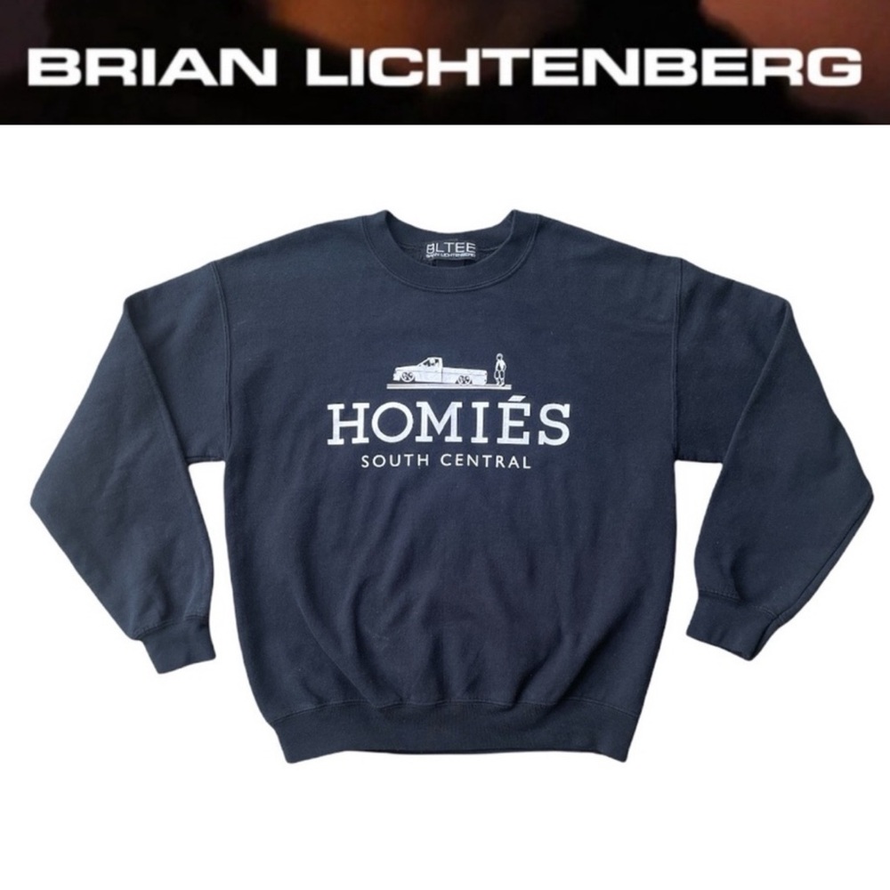 BRIAN LICHTENBERG HOMIES SOUTH CENTRAL BLACK OVERSIZED SWEATSHIRT